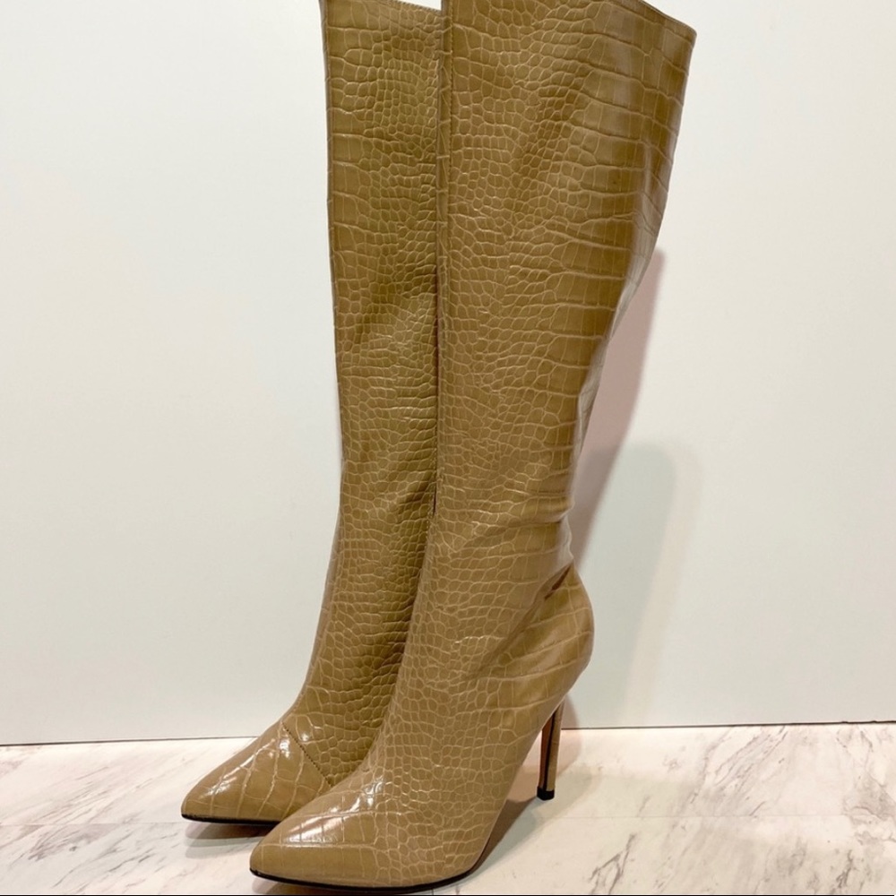 Catherine Malandrino Knee High Croc Stilettos